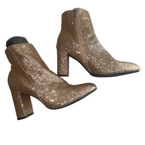 NWOT Gold Glitter Ankle Boots Size EU 41 / US 10-10.5
